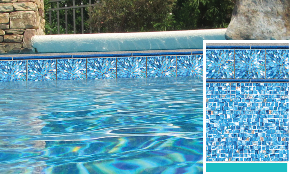 Aqua Sunburst Azure Mosaic